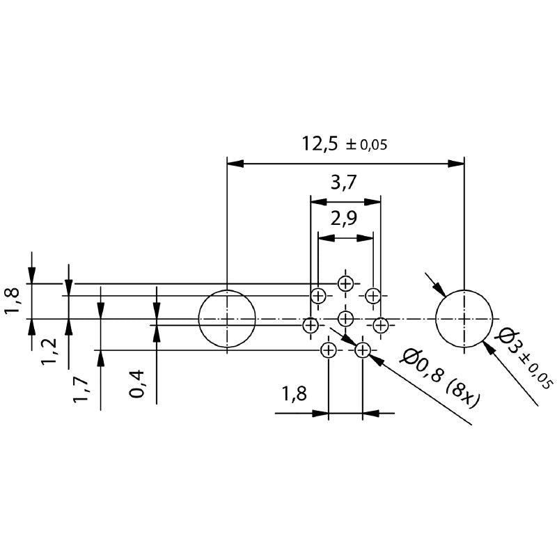 2423730000 - M8 Connector with 8 Poles & M12 Mounting Thread  (Pack of 25)