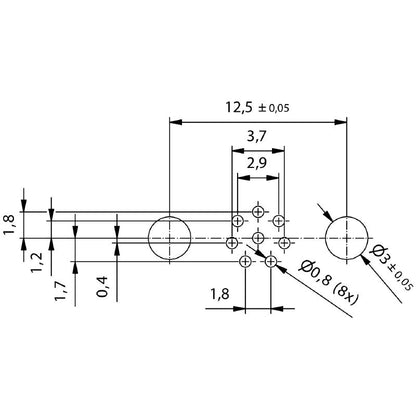 2423730000 - M8 Connector with 8 Poles & M12 Mounting Thread  (Pack of 25)