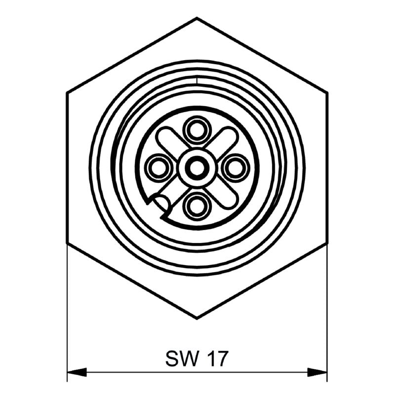 2485360000 - 4-Pole M12 Connector, IP67 Rated, 230V, RoHS Compliant