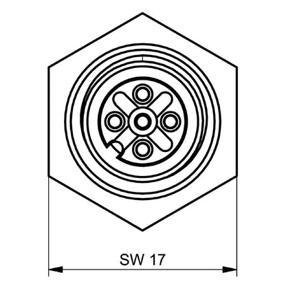2485360000 - 4-Pole M12 Connector, IP67 Rated, 230V, RoHS Compliant