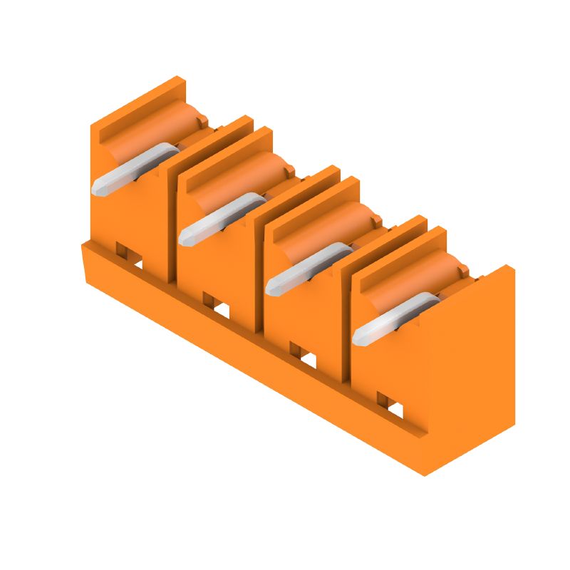 1472510000 - 7.62mm 4-Pole Orange PCB Connector with THT Solder 270° Angle  (Pack of 100)