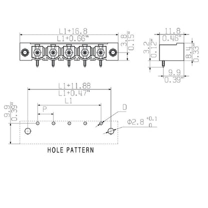 1124370000 - 7.62mm Male PCB Header Connector with THT Solder Pins  (Pack of 24)