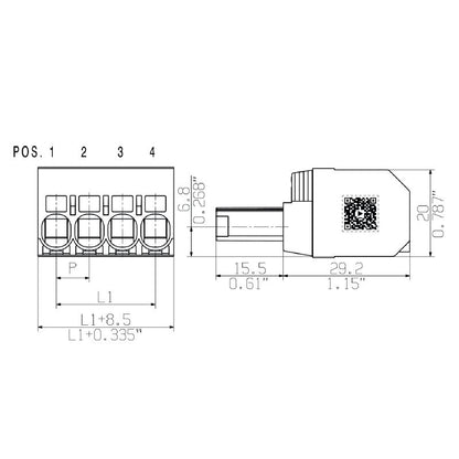 1060390000 - 7.62mm Female PCB Connector, 2 Poles, 180° Rotation  (Pack of 95)
