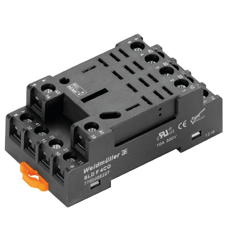 7760056227 - 10A Relay Socket with 4 CO Contacts, RoHS Compliant  (Pack of 10)