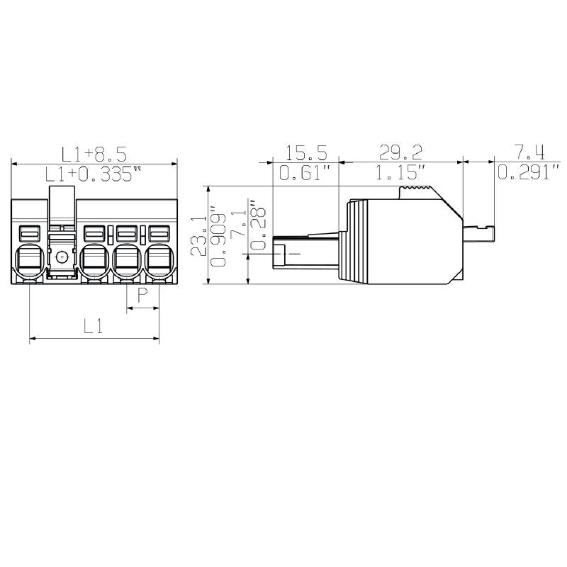 2623230000 - 7.62mm Female PCB Connector, 3-Pole, Push-In Design  (Pack of 60)