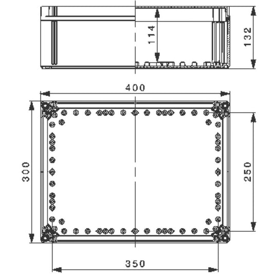 9535770000 - 300mm X 400mm Empty Polycarbonate Enclosure, IK08 Rated