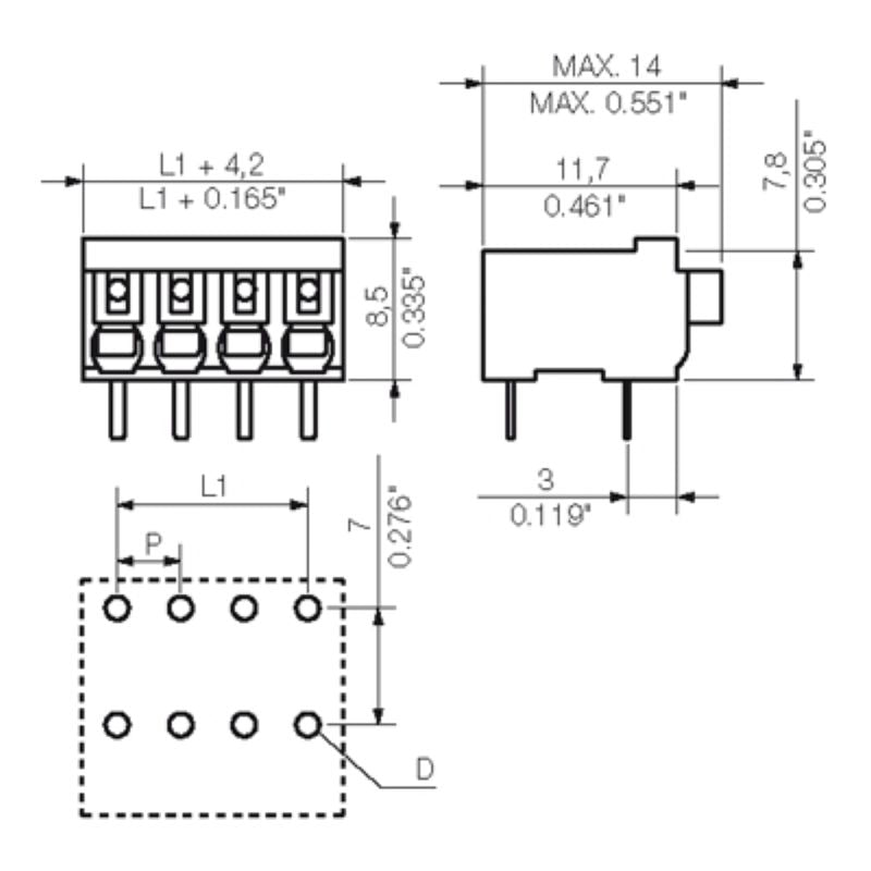 1871240000 - 3.81mm Pitch Black Connector with 17 Poles, 3.5mm Pins  (Pack of 8)