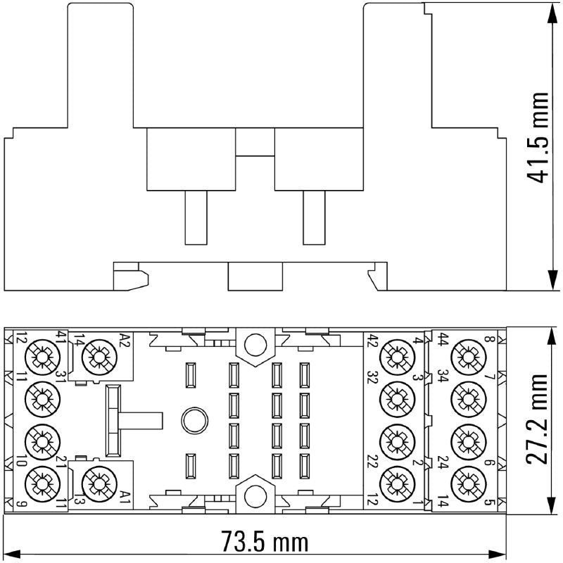 8869390000 - Black 4CO Relay Socket, 6A for TS 35 Rail  (Pack of 10)