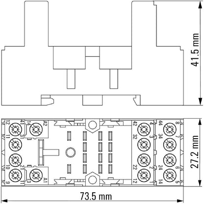 8869390000 - Black 4CO Relay Socket, 6A for TS 35 Rail  (Pack of 10)
