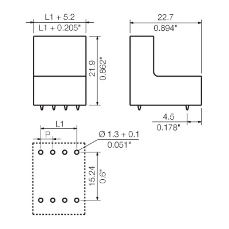 1035530000 - 14-Pole 3.81mm PCB Connector, THT/THR Solder, Black Box  (Pack of 50)