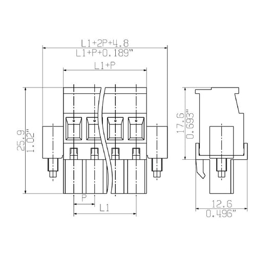2645160000 - Robust Signal Connector for 0.2-4 mm² Wires, 630V Rated  (Pack of 18)