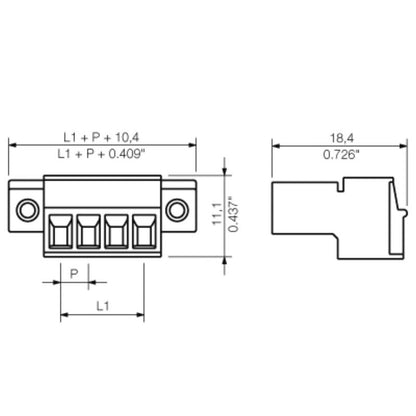 1970960000 - 3.81mm Male PCB Connector, 6 Poles, 180° Angle  (Pack of 50)