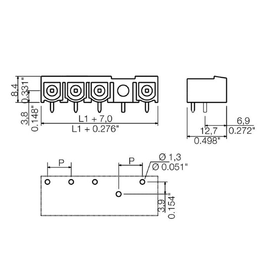 1081780000 - 4-Pole Male Header Connector, 7.62mm Pitch, Black  (Pack of 48)
