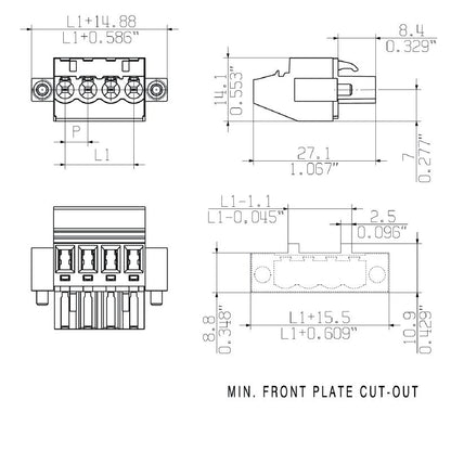 1189950000 - 5.08mm 16-Pole Female PCB Connector with Clamping Yoke  (Pack of 18)