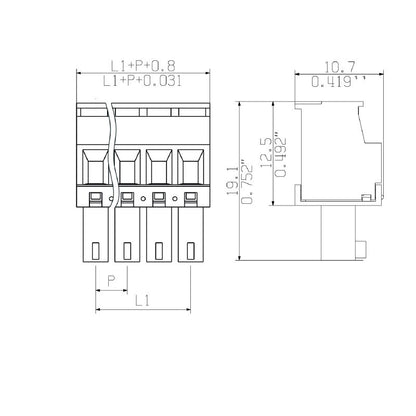 2641990000 - 3.81mm Single Row Connector, 11 Poles, 90° Outlet  (Pack of 90)