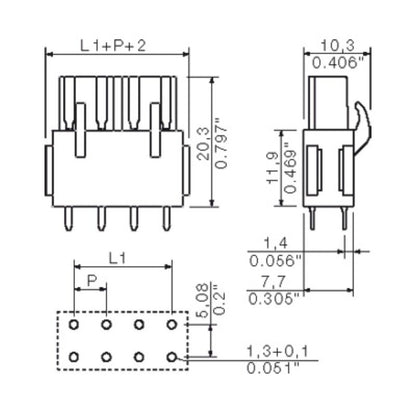 1682870000 - 5.08mm 16-Pole Orange PCB Connector with Dovetails  (Pack of 18)