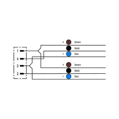 1964310100 - M12 1m Sensor/Actuator Cable with Twin Cabling
