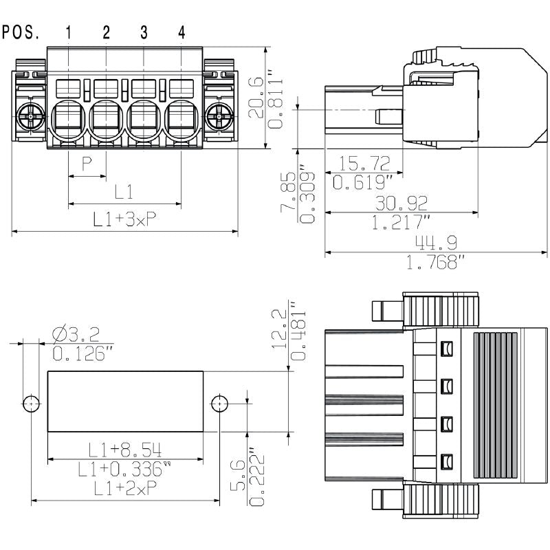 1124820000 - 7.62mm PCB Connector, 3-Pole, RoHS & UL Certified  (Pack of 40)