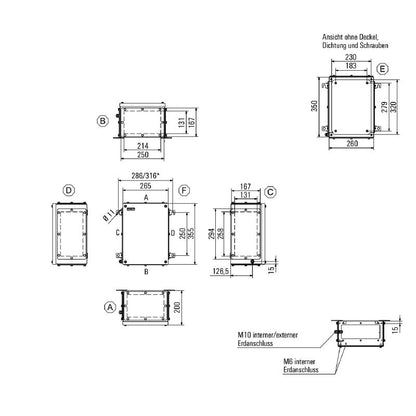 1195980000 - Stainless Steel Terminal Box 350x260x200mm, Klippon TB FS