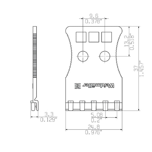 2525850000 - 6-Pole Black PCB Connector with Strain Relief, RoHS Compliant  (Pack of 50)