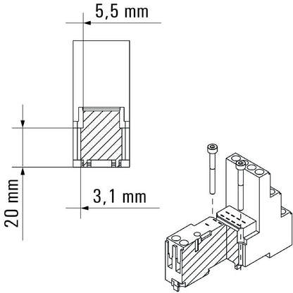 7760056263 - 12A SCM 2CO ECO Relay Socket with Screw Connections  (Pack of 10)