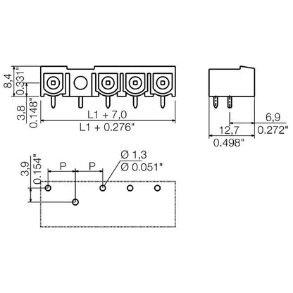 1081850000 - 4-Pole 7.62mm PCB Plug-In Connector with Solder Flange  (Pack of 48)