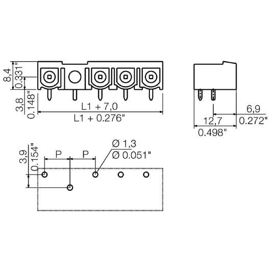 1081850000 - 4-Pole 7.62mm PCB Plug-In Connector with Solder Flange  (Pack of 48)