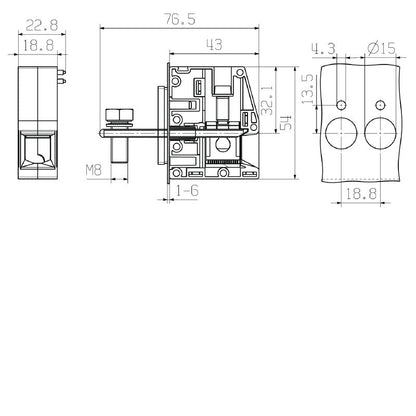2428450000 - 50mm² OMNIMATE Power Feed-Through Terminal for Direct Mounting  (Pack of 10)