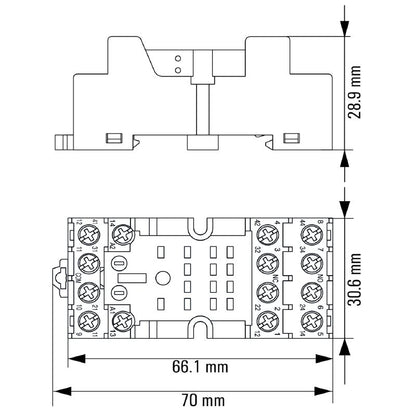 7760056107 - Compact 4-Contact Relay Socket for TS 35 Rails  (Pack of 10)