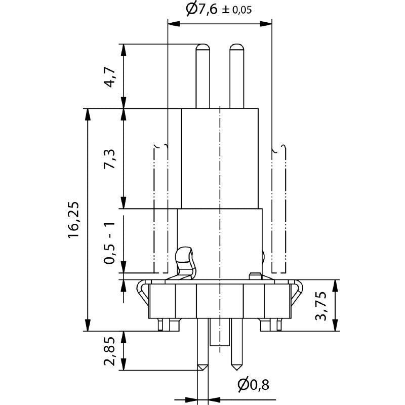 2423850000 - RoHS Certified M8 3-Pole Plug Connector for Reliable Connections  (Pack of 25)