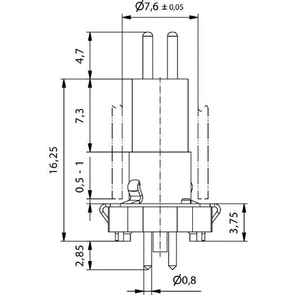 2423850000 - RoHS Certified M8 3-Pole Plug Connector for Reliable Connections  (Pack of 25)