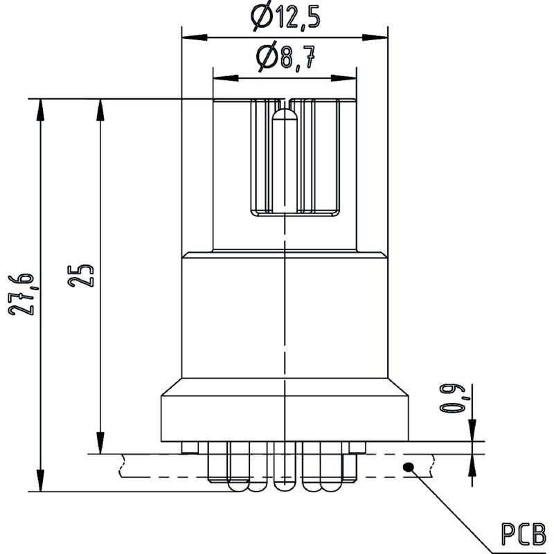 2530820000 - M12 L-Coded Connector, 5 Pole, IP67, 63V, 16A  (Pack of 60)