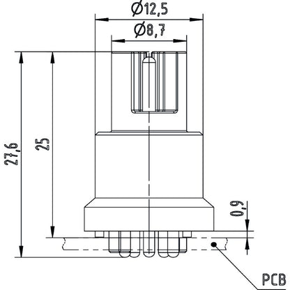 2530820000 - M12 L-Coded Connector, 5 Pole, IP67, 63V, 16A  (Pack of 60)