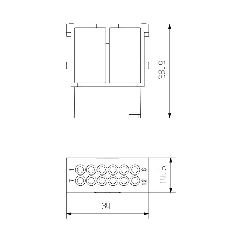 1428850000 - HDC MHD 12-Pole Polycarbonate Signal Module, 250V 10A