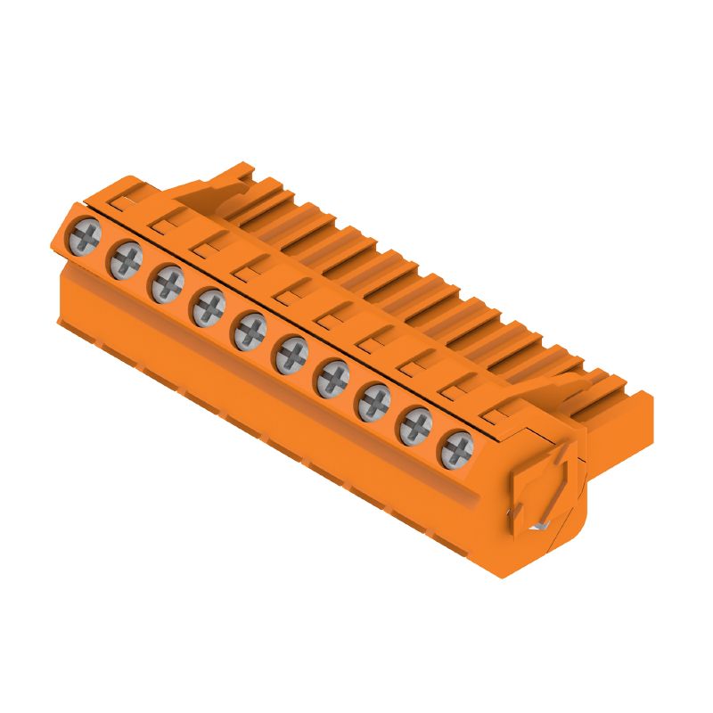 1946910000 - 5.08mm Female PCB Connector, 10 Poles at 225-Degree Angle  (Pack of 30)