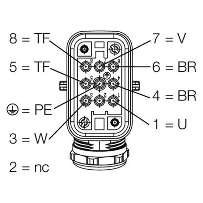 8000005238 - 2m FieldPower Cable, 1.5mm², 8-Wire Design