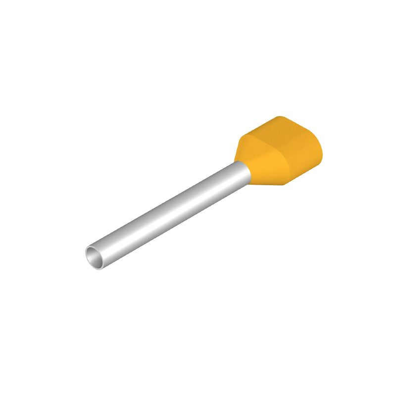 9037280000 - Yellow Twin Wire-End Ferrule for 1 mm² Conductors  (Pack of 500)