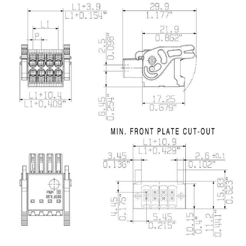 2711080000 - 3.50mm Female PCB Connector with 24 Poles at 180°  (Pack of 36)