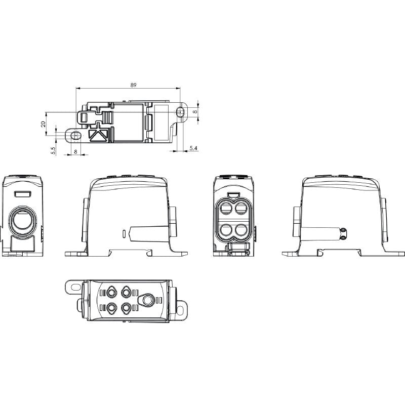 2603800000 - 95mm² Screw Connection Terminal for Mounting Rail, -50°C to 130°C