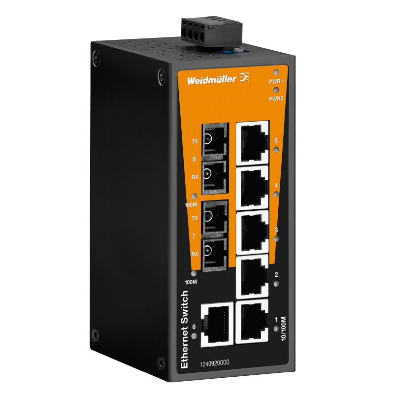 1240920000 - 6-Port Unmanaged Network Switch with Fast Ethernet & Fiber Connections