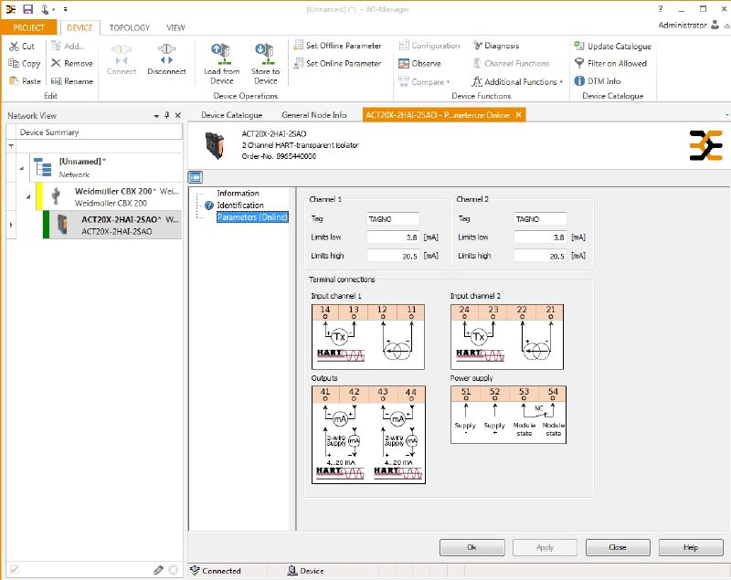 8965440000 - Dual-Channel HART Isolator for Ex-Zone 0, High Reliability