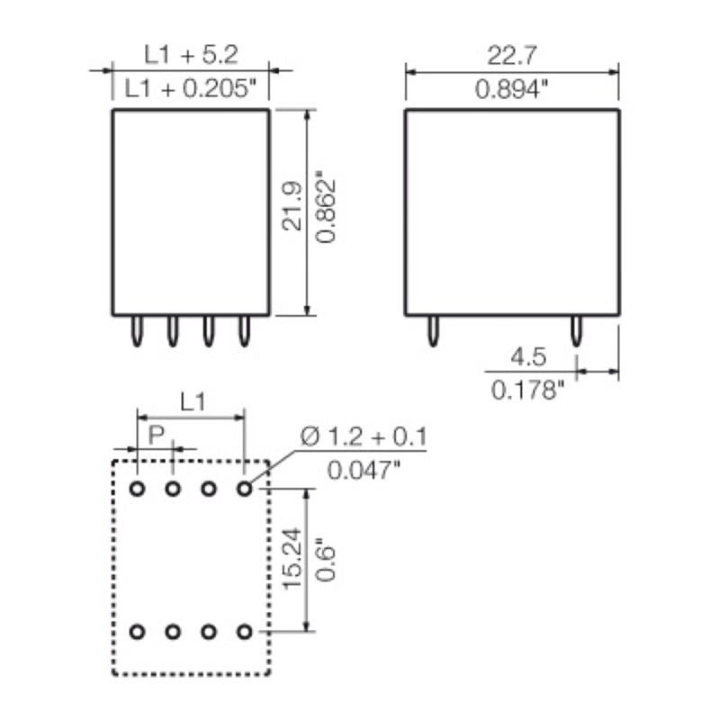 1030050000 - 3.81mm 26-Pole PCB Elbow Connector with THT Solder Pins  (Pack of 20)