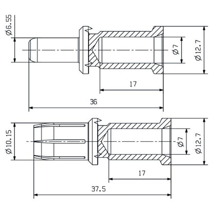 1435820000 - Copper Alloy Female Connector for Crimping, 25 mm², 500 Cycles  (Pack of 10)