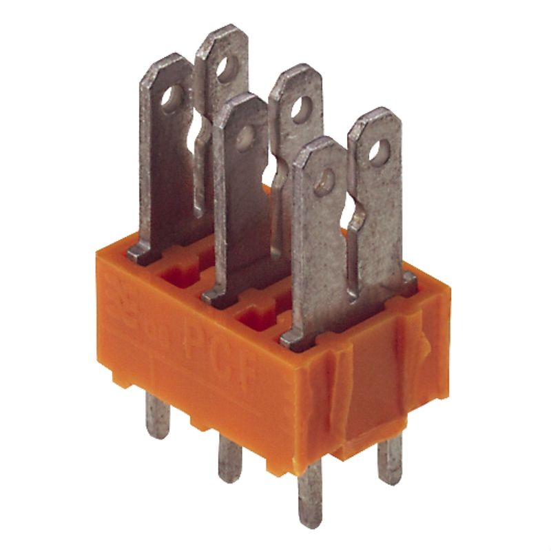 9500420000 - 3-Pole 3.5mm Orange PCB Terminal at 180° Angle  (Pack of 100)