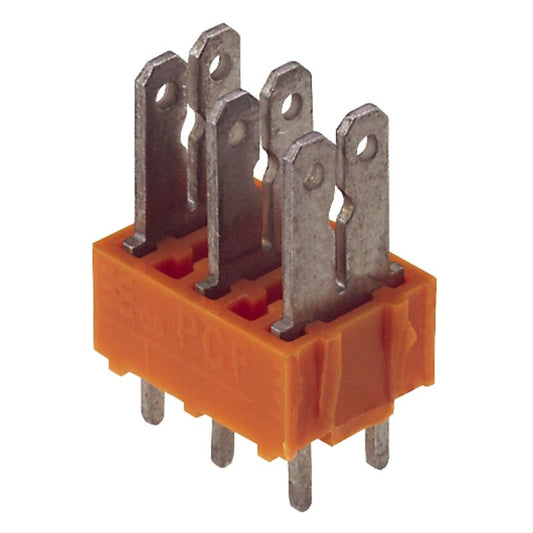 9500420000 - 3-Pole 3.5mm Orange PCB Terminal at 180° Angle  (Pack of 100)