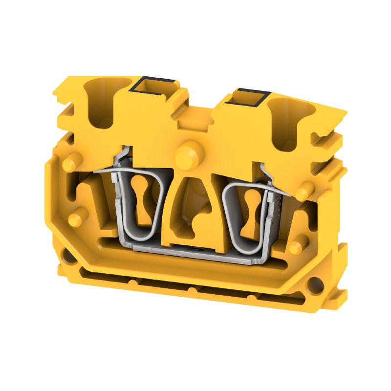 1704380000 - Yellow 2.5mm² Feed-Through Terminal with Tension-Clamp Connection  (Pack of 100)