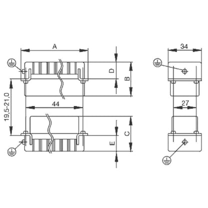 1201000000 - 6-Pole Crimp Connector, 500V, 24A, RoHS Compliant