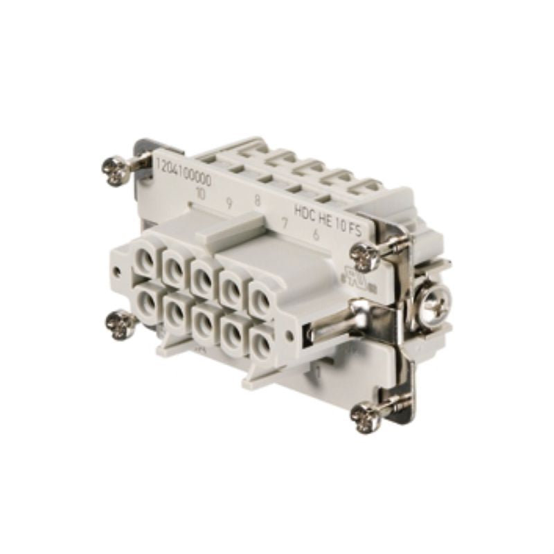 1204100000 - 10-Pole Female Connector, 500V, RoHS Compliant, 64mm Depth
