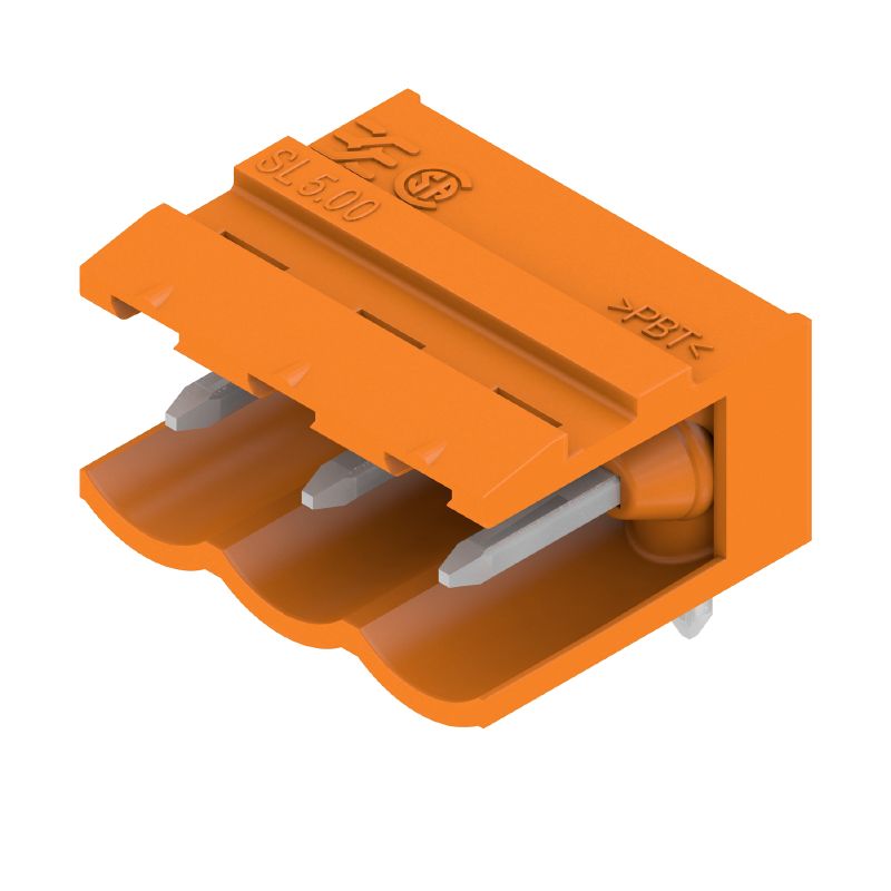 1961760000 - 5mm 3-Pole PCB Male Header Connector, Tinned, Orange  (Pack of 100)
