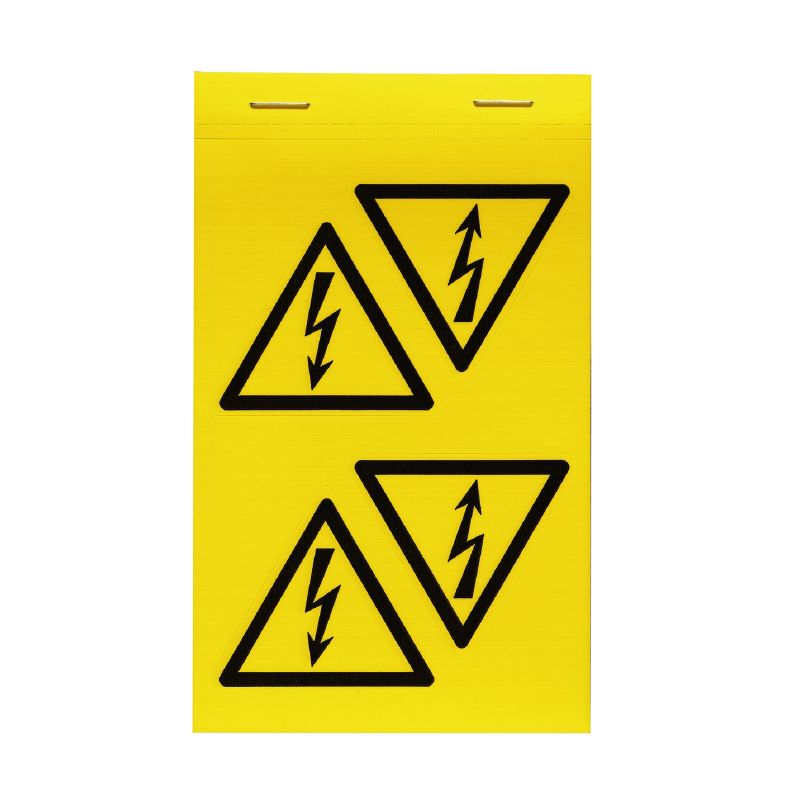 1741100000 - Yellow 50mm Self-Adhesive Device Markers with Lightning Design
